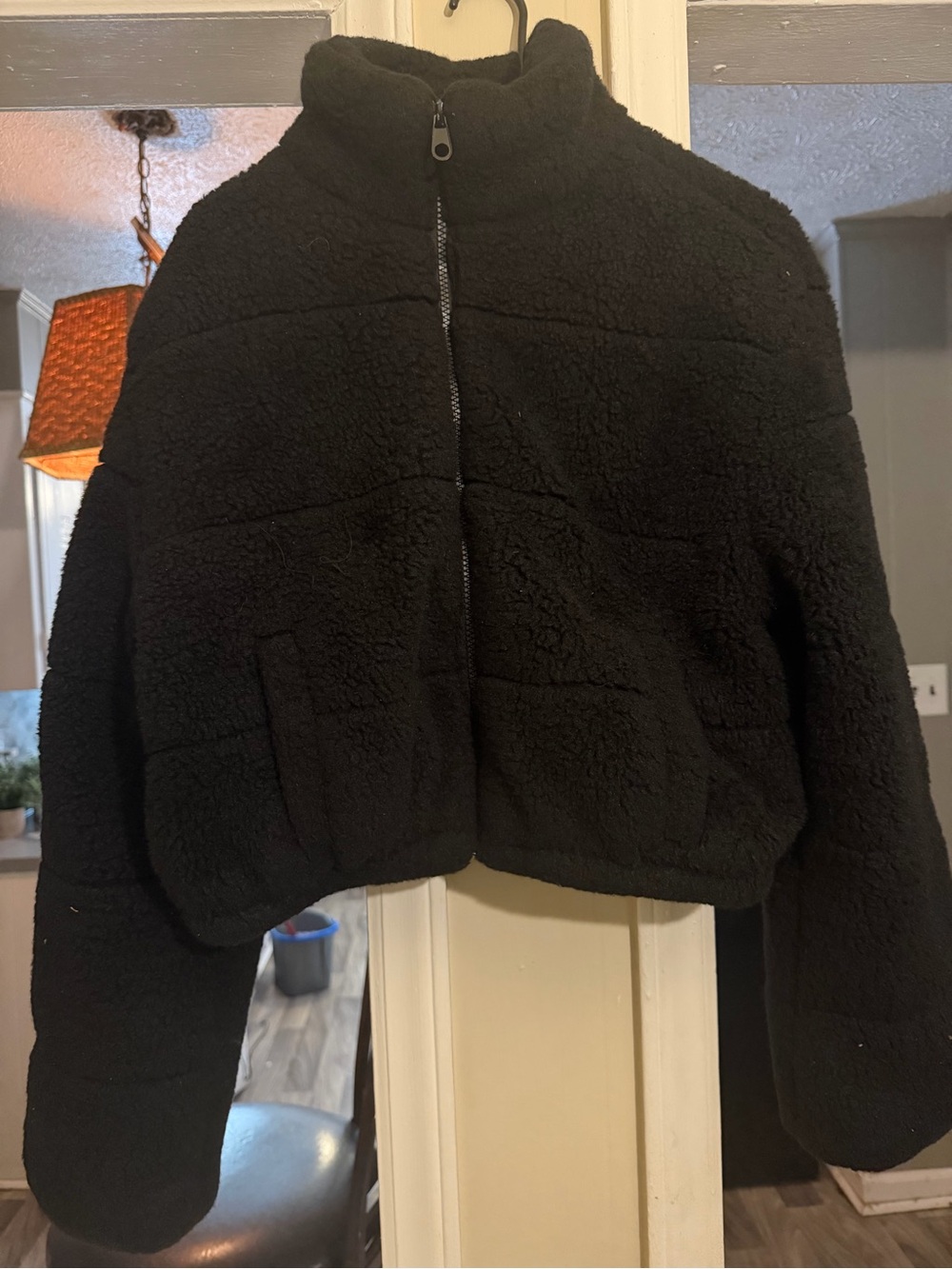 Love Tree Black Teddy Sherpa Zip Jacket